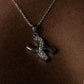 Silver necklace with X-shaped pendant