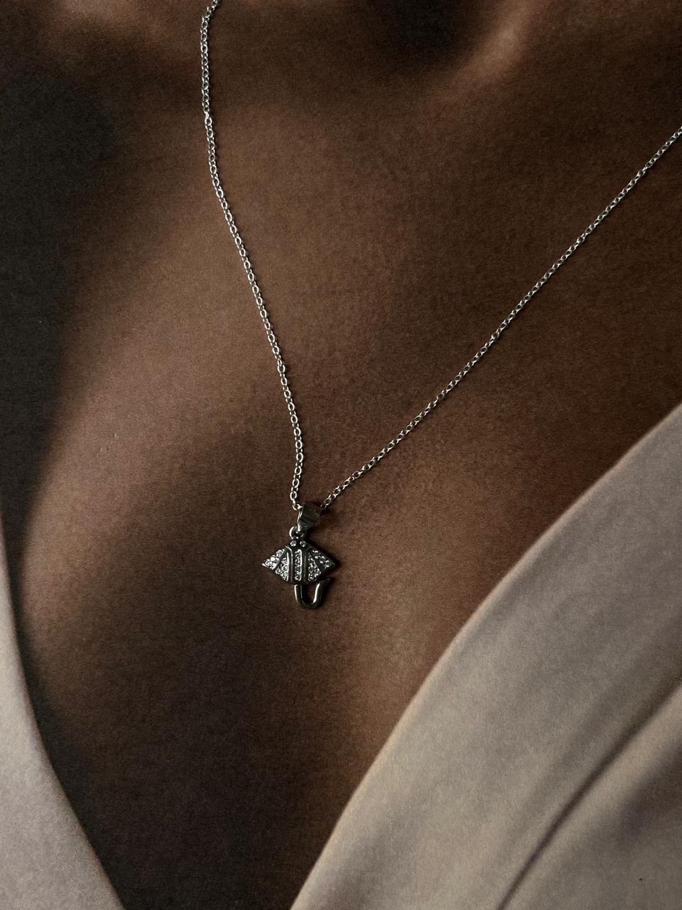 Sterling silver Pisces fish pendant necklace