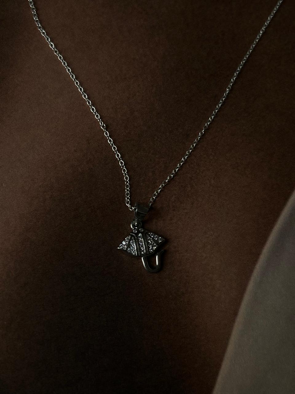 Zodiac Pisces fish 1 silver necklace