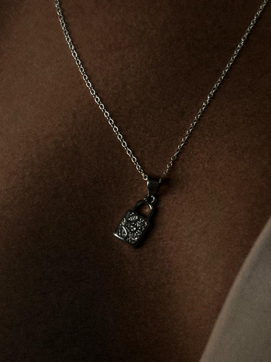 Sterling Silver Lock 2 Necklace for Chic Style