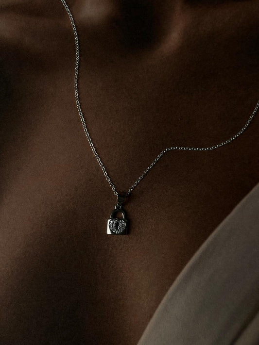 Sterling Silver Lock 1 Necklace for Bold Style