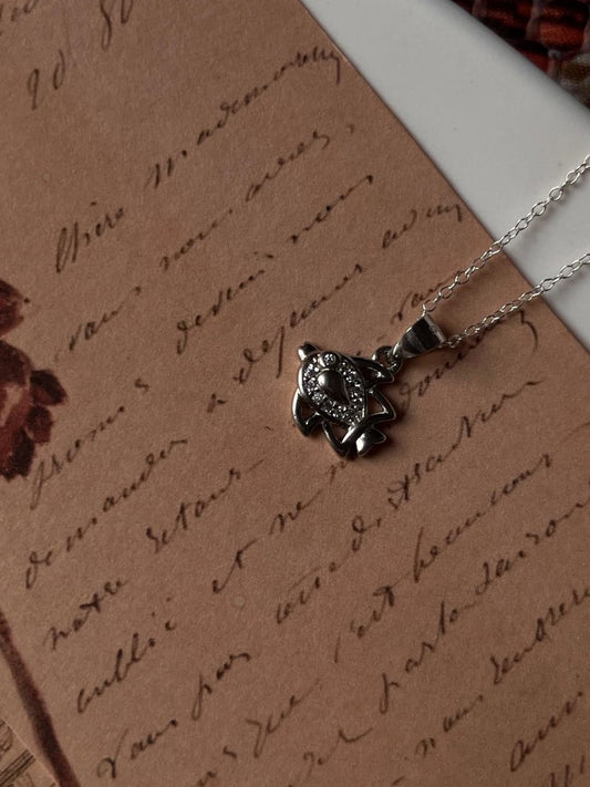 Zodiac Pisces fish 3 silver necklace