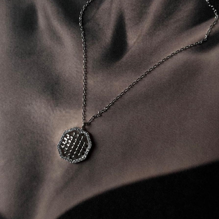 Sterling Silver Necklace with Octagon Pendant