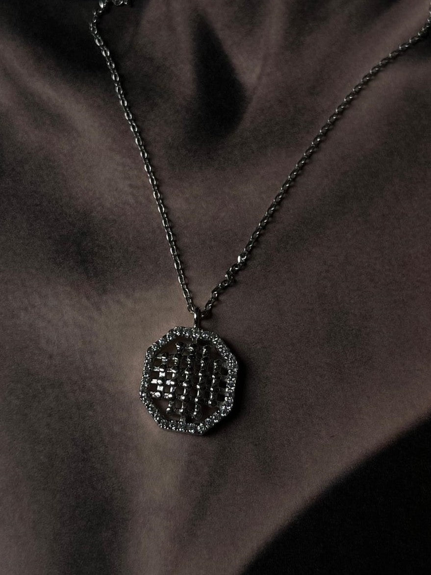 Minimalist Octagon Silver Necklace for Women