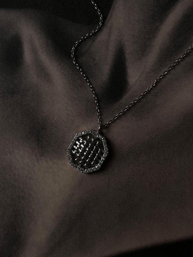 Elegant Octagon Shaped Silver Necklace