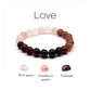 Love Bracelet with Rose Quartz, Strawberry Quartz, and Garnet 8MM