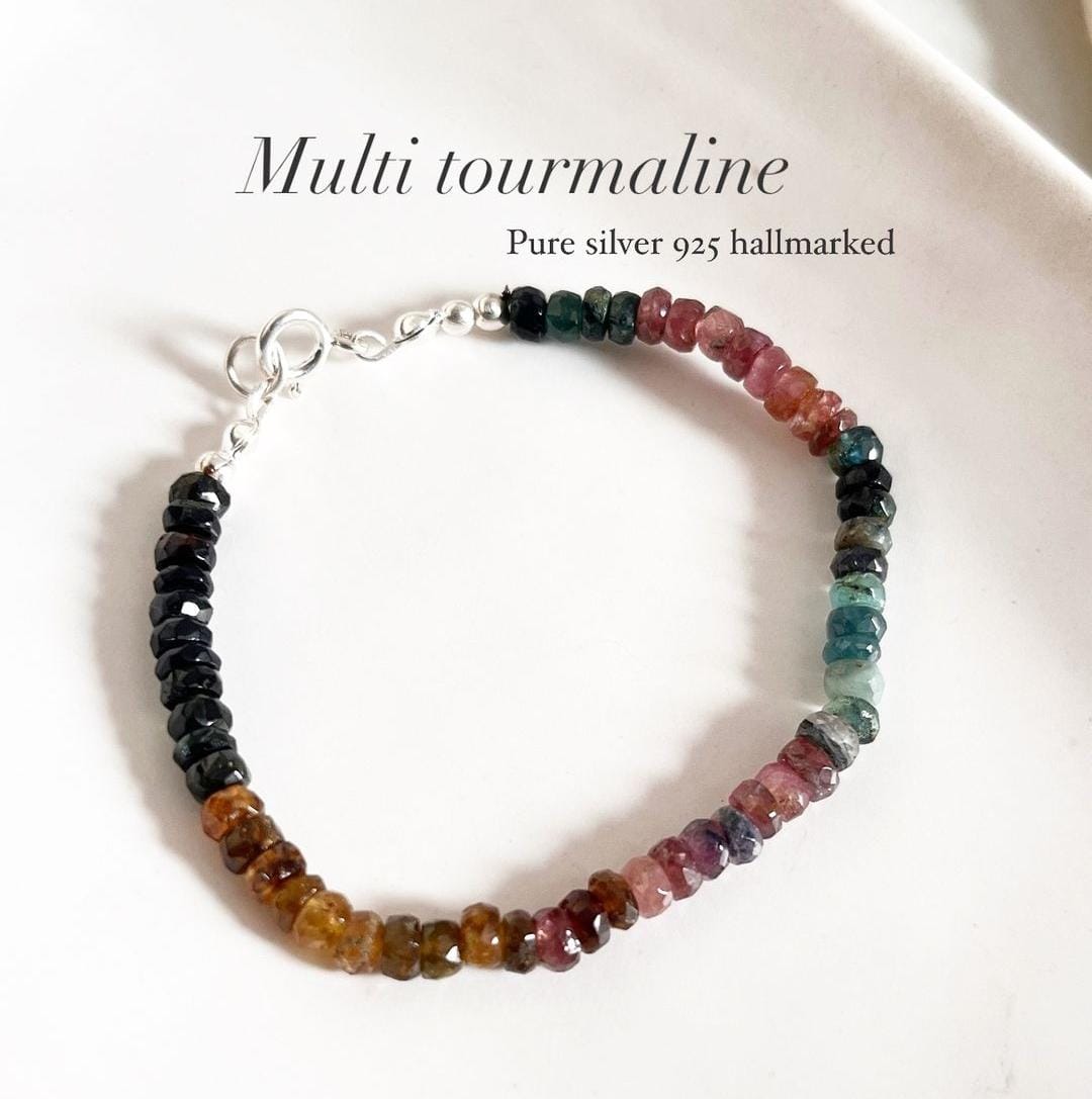 AA Multi Tourmaline 5MM Natural Crystal Bracelet