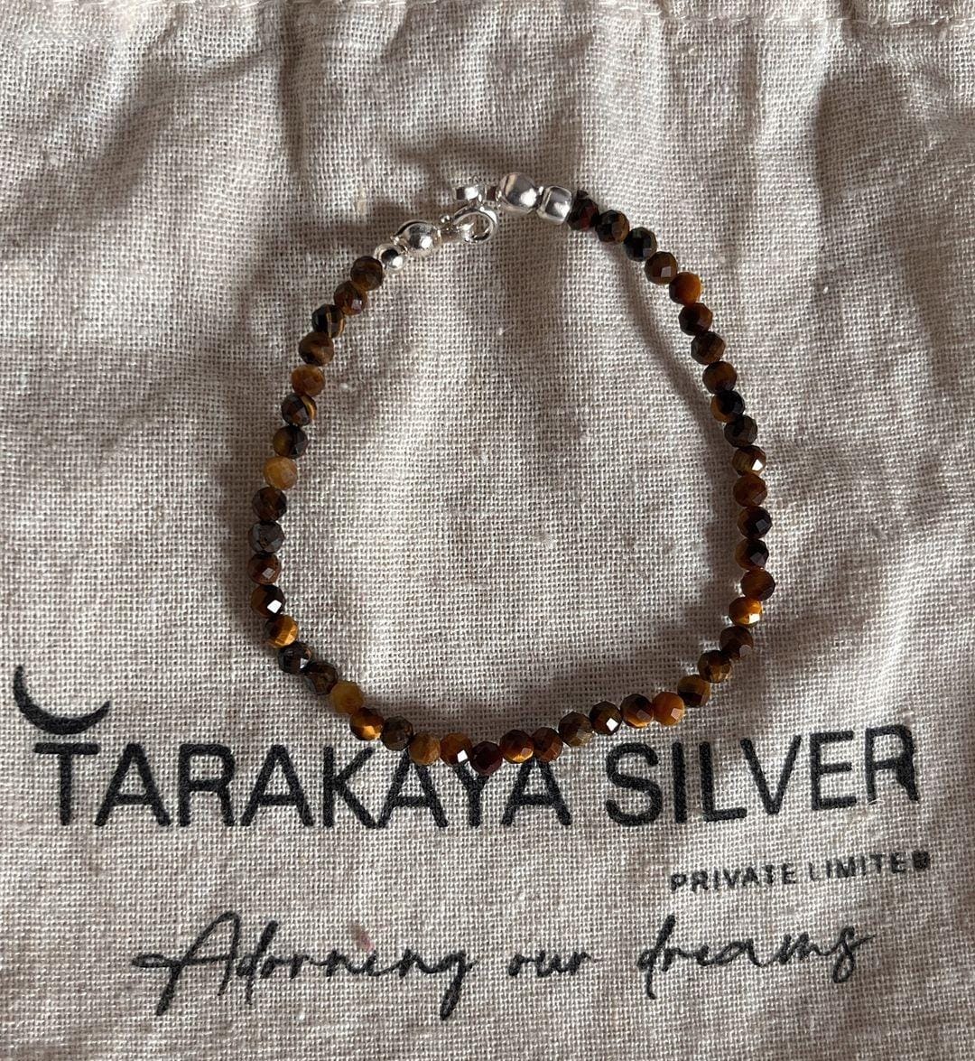 Faceted Tiger Eye Crystal Bracelet for Strength