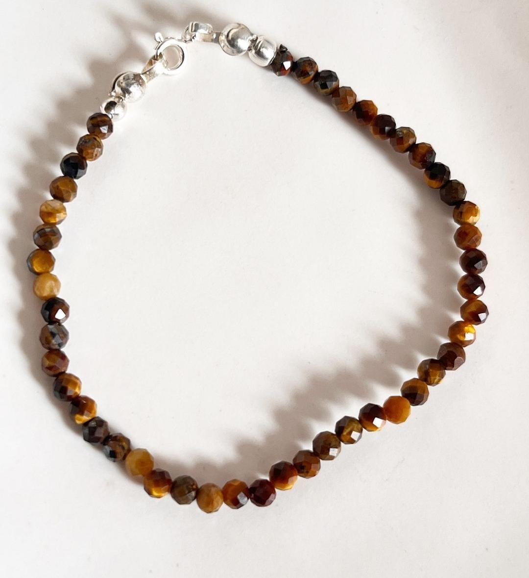 Natural Tiger Eye Silver Bracelet