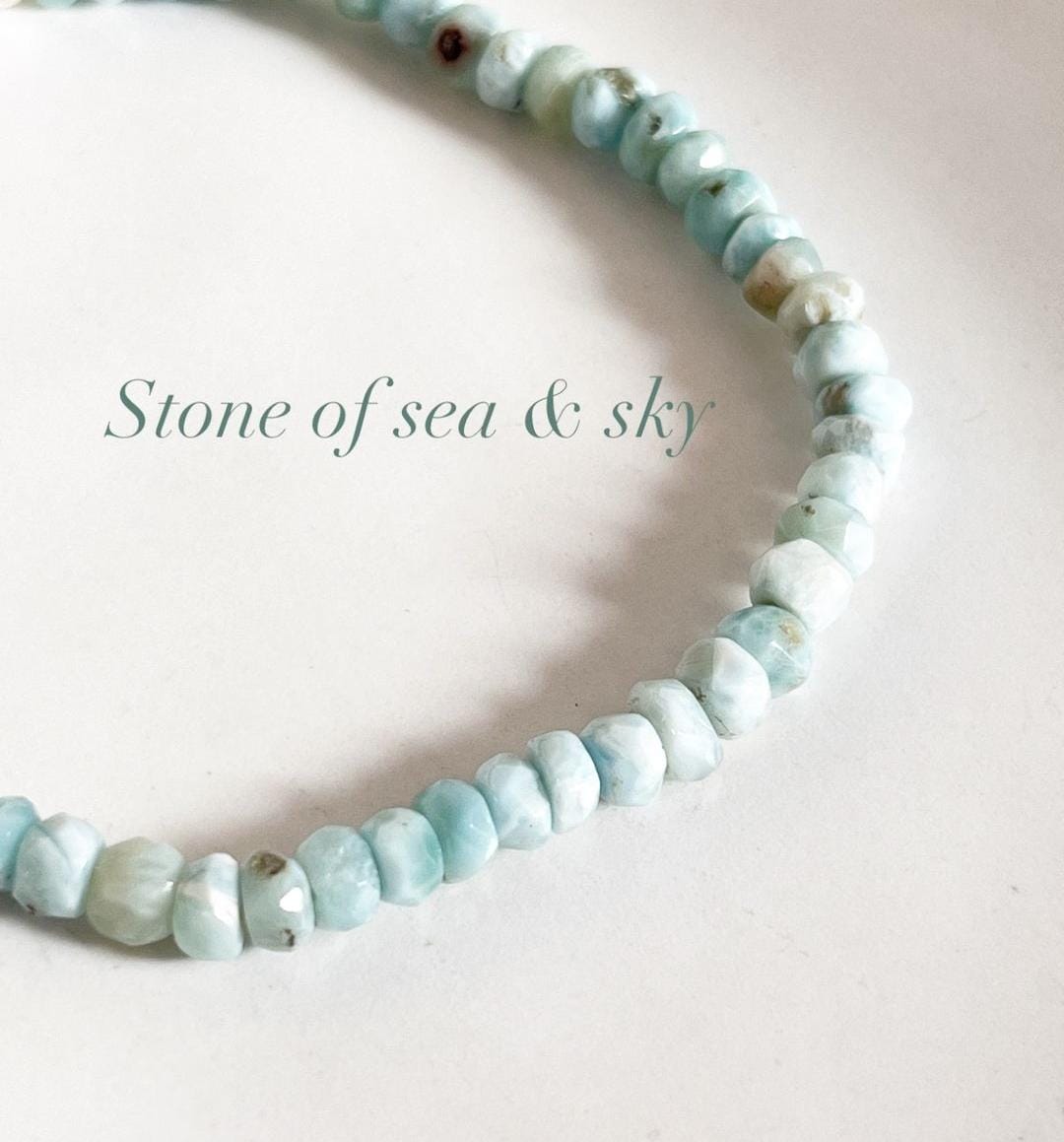 Natural Larimar Crystal Bracelet with Silver