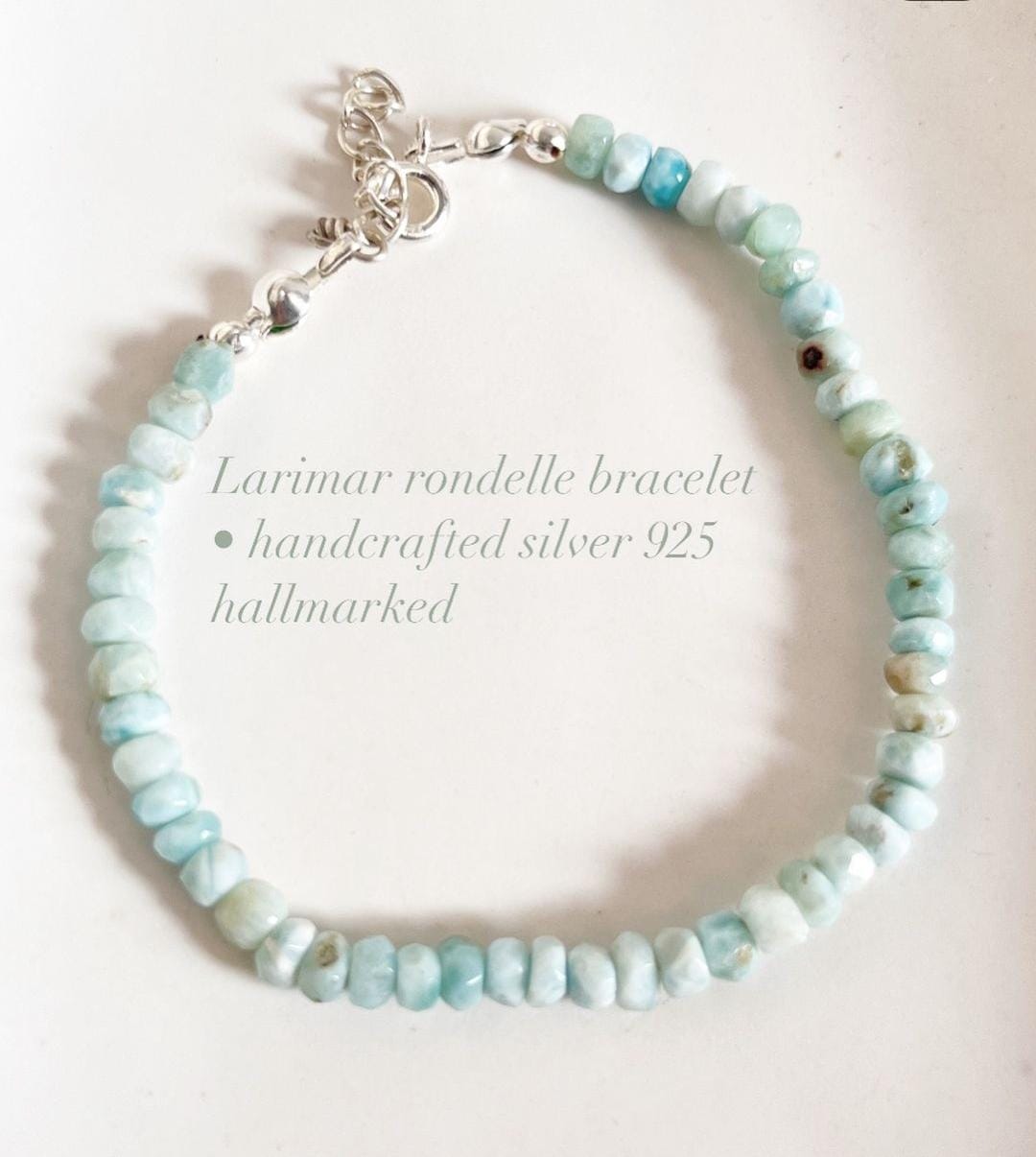 3MM-4MM Larimar Faceted Bracelet for Calm
