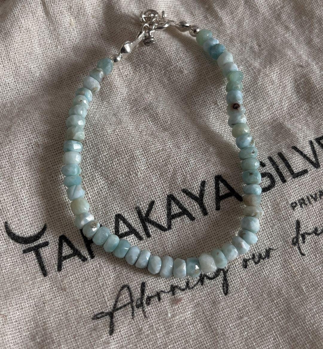 Larimar Gemstone Bracelet for Stress Relief