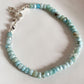 Larimar 3MM-4MM Faceted Natural Crystal Silver Bracelet