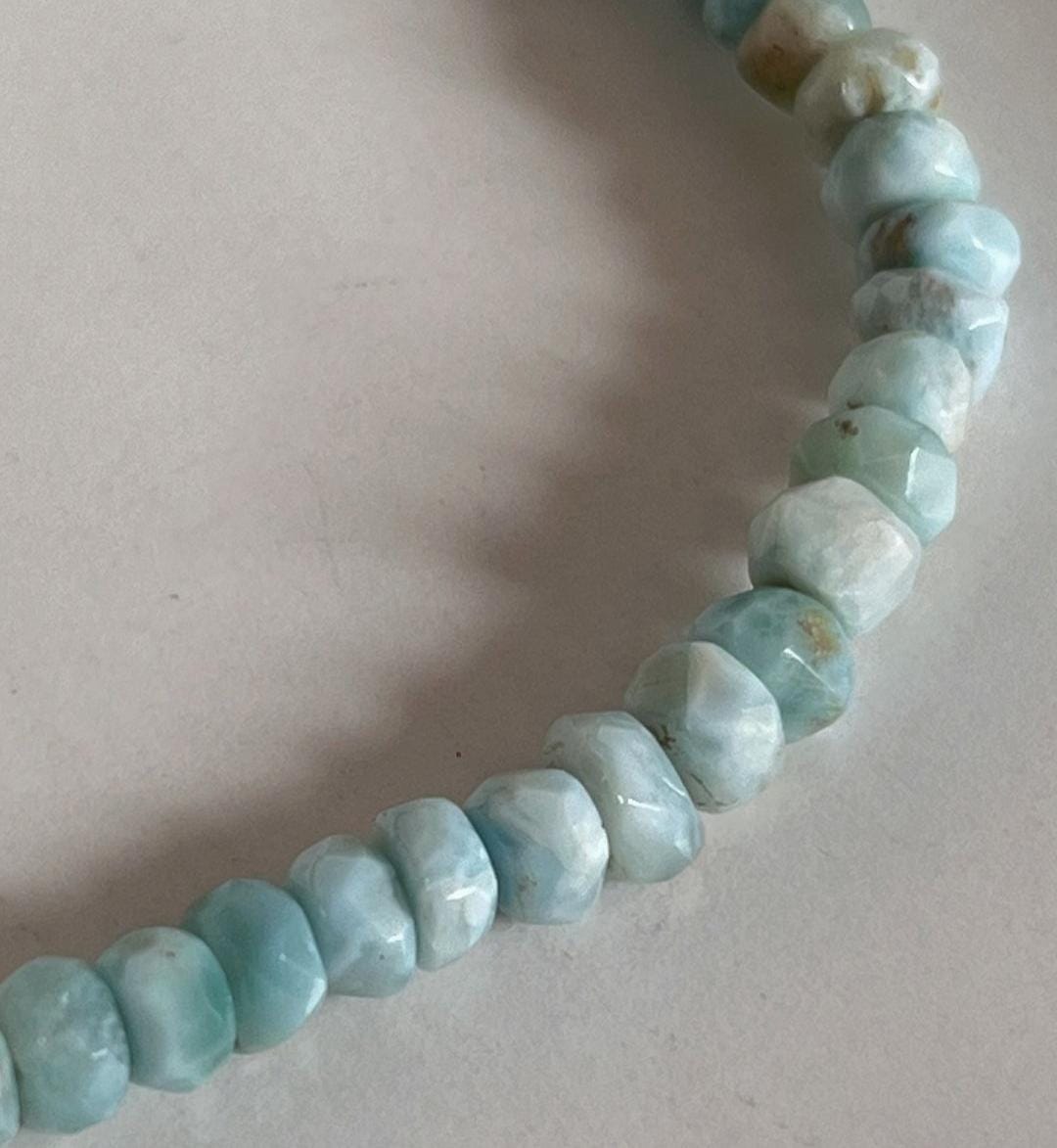 Sterling Silver Larimar Bracelet for Emotional Healing