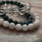 10mm Clear Quartz 8mm Selenite Apatite Bracelet