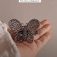 Elegant big filigree handcrafted butterfly silver 925 ring with intricate details.