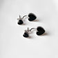 Unique black heart enamel silver earrings for a stylish statement.