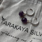 Sterling Silver Hoops with Amethyst