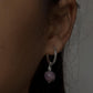 Elegant Amethyst Charm Silver Hoops