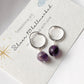 Amethyst Charm Silver Hoops