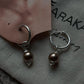 Stylish Brown Faux Pearl Silver Hoops with Charm