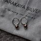 Chic Brown Faux Pearl Charm Silver Hoop Earrings