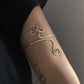 Silver Boho Arm Cuff with Celtic Knot Design