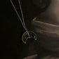 Crescent Moon Necklace with Clear Quartz Crystal