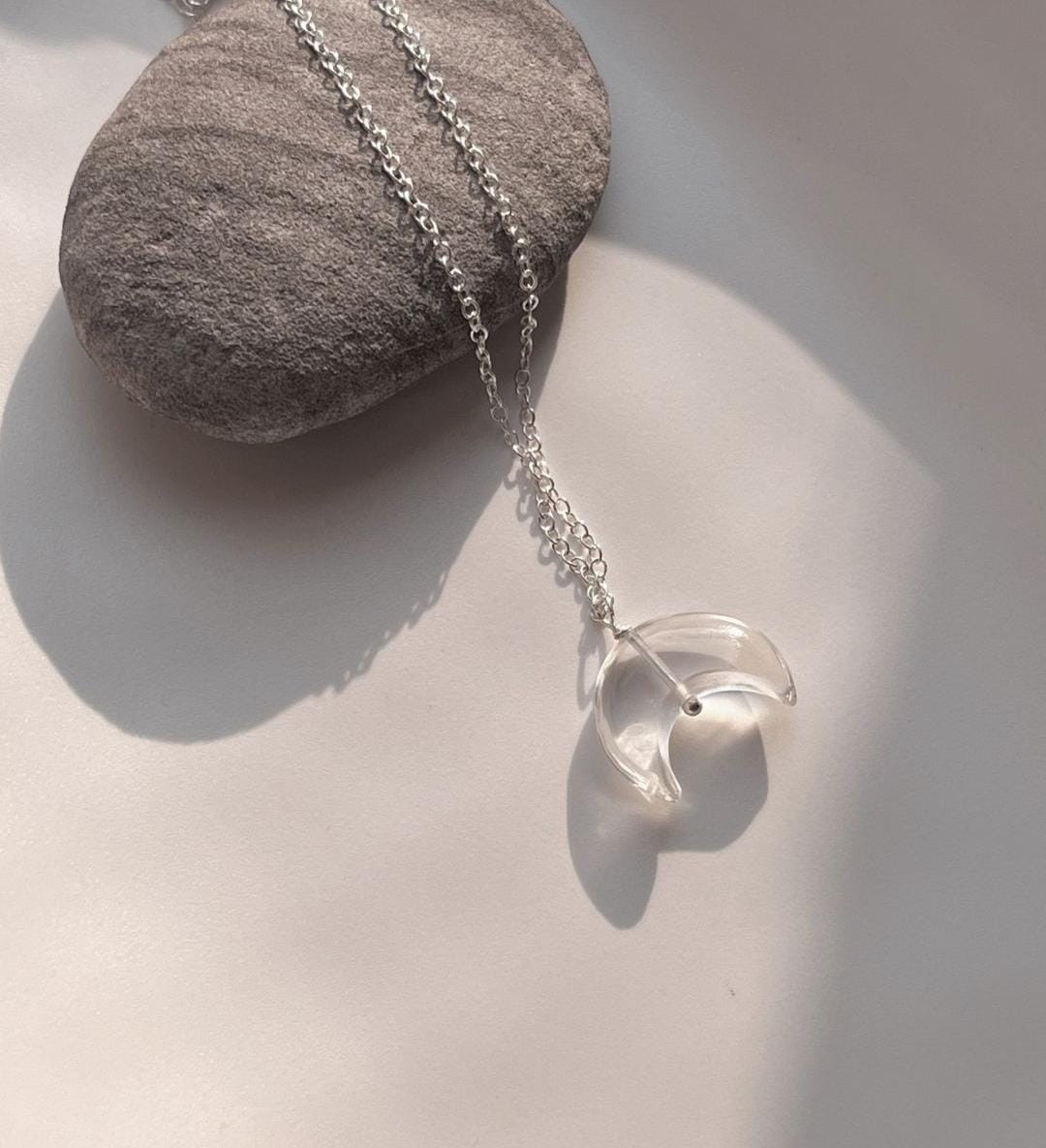 Healing Crescent Moon Crystal Necklace