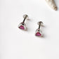 Delicate Pink CZ Heart South Screw Studs