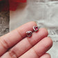 Pink CZ Heart South Screw Silver 5MM Stud Earrings