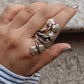Antique Bohemian Flower Handcrafted Silver 925 Ring