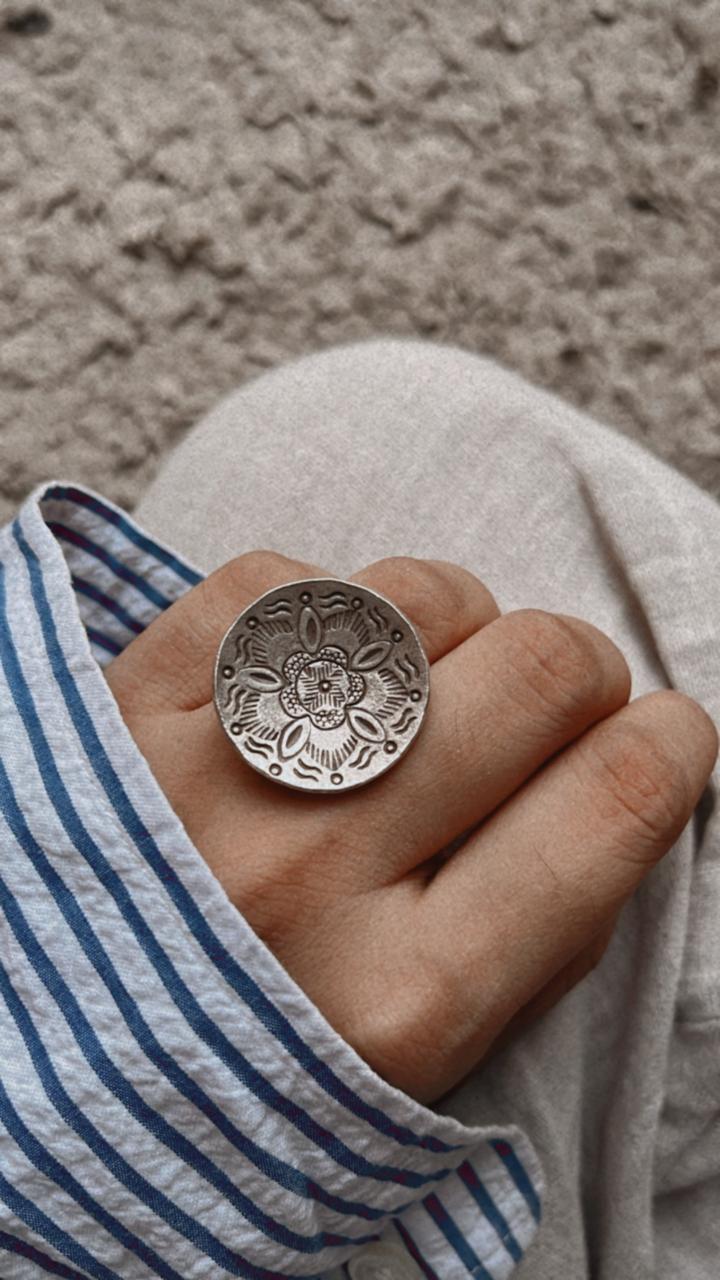 Handcrafted 925 Silver Chand Tribal Ring