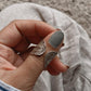 Antique Bohemian Lavender Flower Design Adjustable Silver Ring