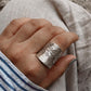 Antique Bohemian Lavender Flower Handcrafted Adjustable Silver 925 Ring