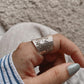 Bohemian Lavender Flower Adjustable Silver 925 Ring