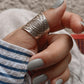 Handcrafted Antique Bohemian Anant Mandala Adjustable Silver Ring