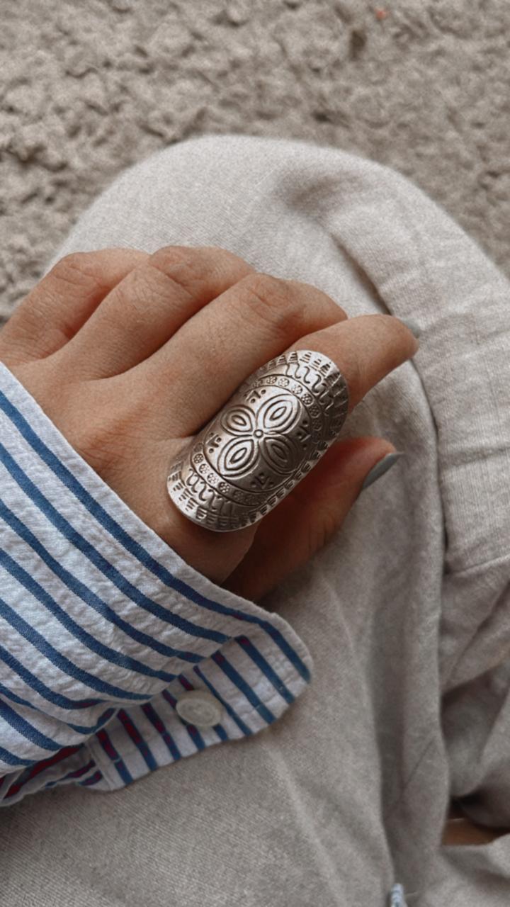 Antique Bohemian Mandala Handcrafted Adjustable Silver 925 Ring