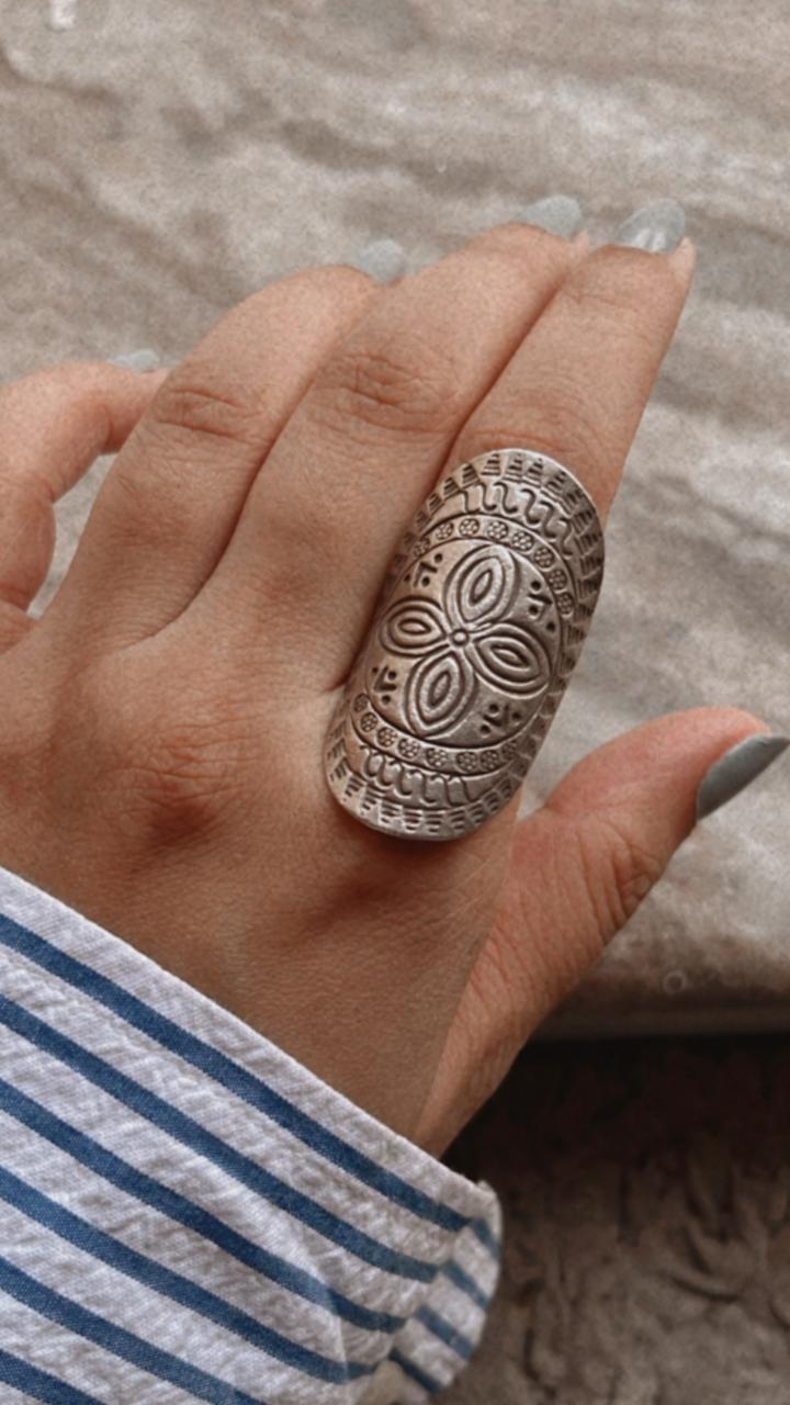 Bohemian Mandala Adjustable Silver 925 Ring