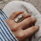 Bohemian Sun and Lavender Flower Adjustable Silver 925 Ring