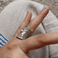 Antique Bohemian Sun & Lavender Flower Handcrafted Adjustable Silver 925 Ring