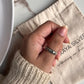 Tribal Rawa dot band sterling silver ring
