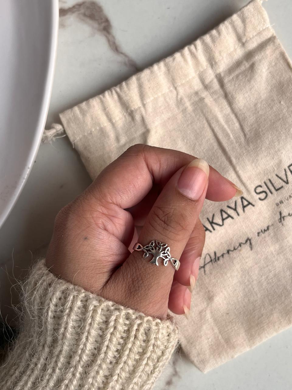 Tree of Life small sterling silver ring