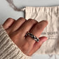 Chunky twist braided adjustable handcrafted silver 925 ring