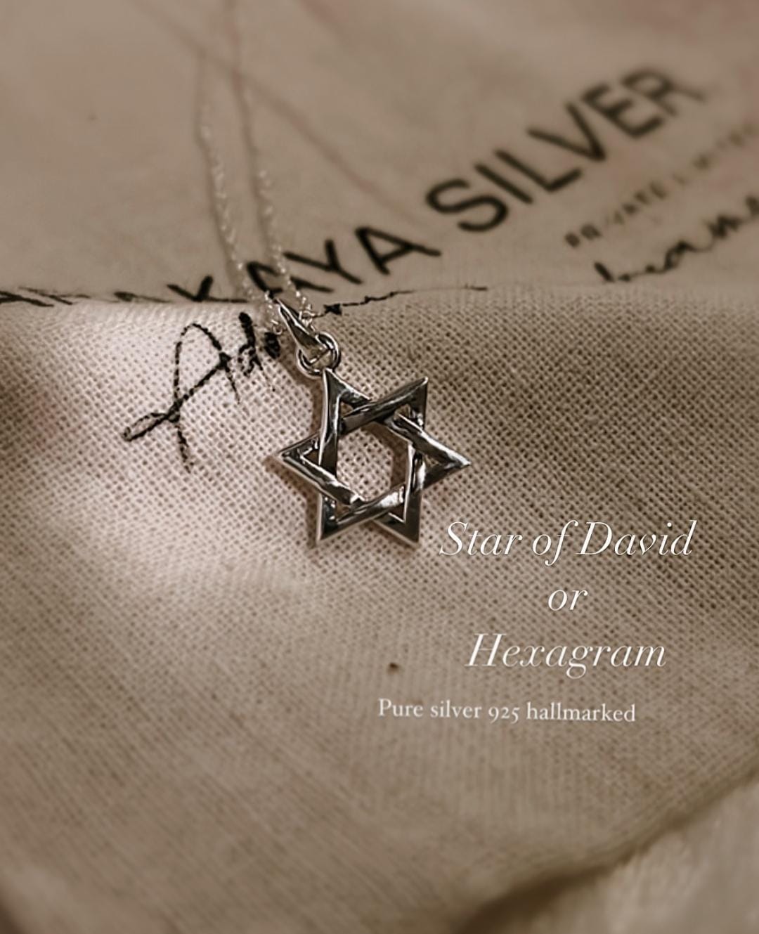 Handcrafted Star of David 6-point pendant in silver