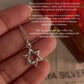 Star of David 6-point silver pendant with intricate design