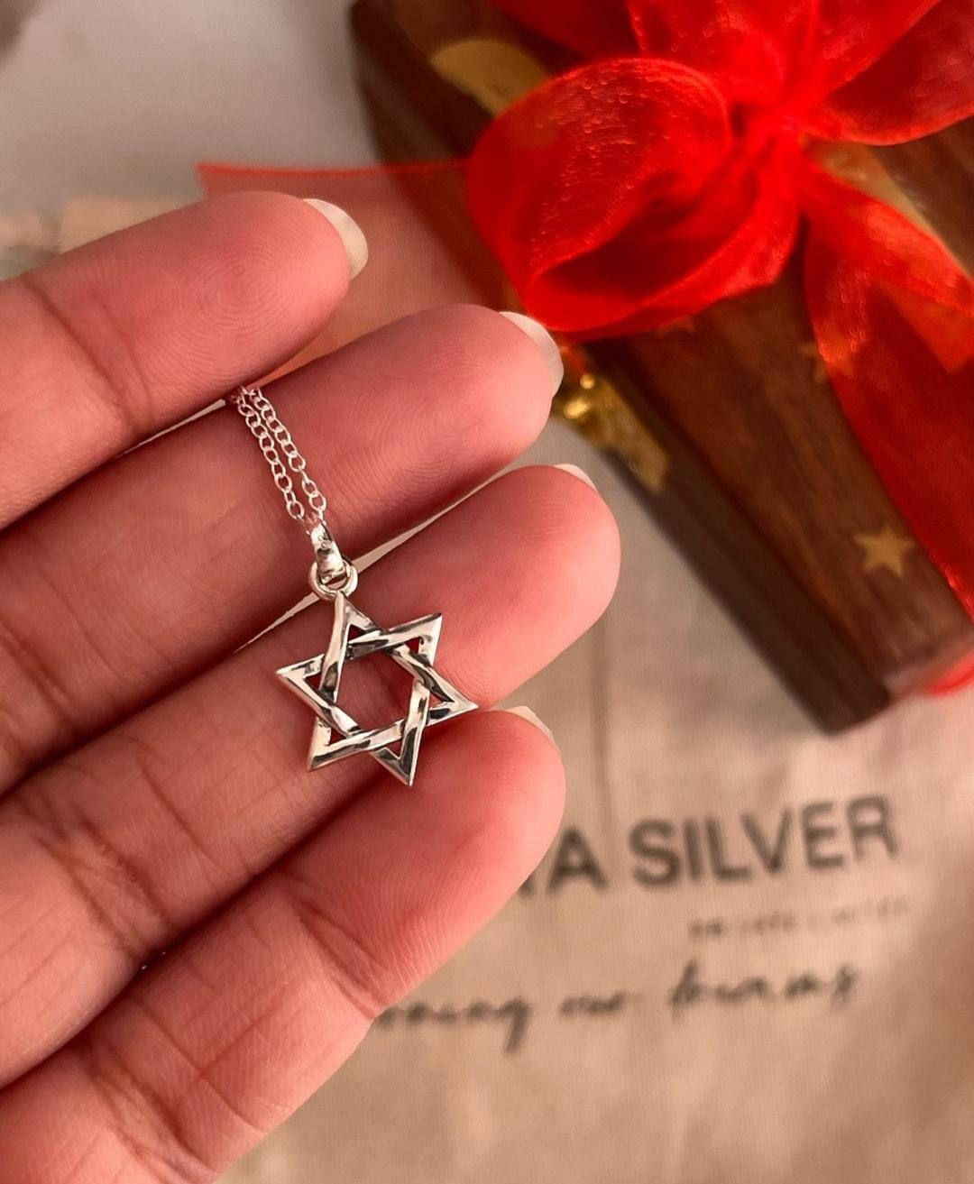 925 sterling silver Star of David pendant