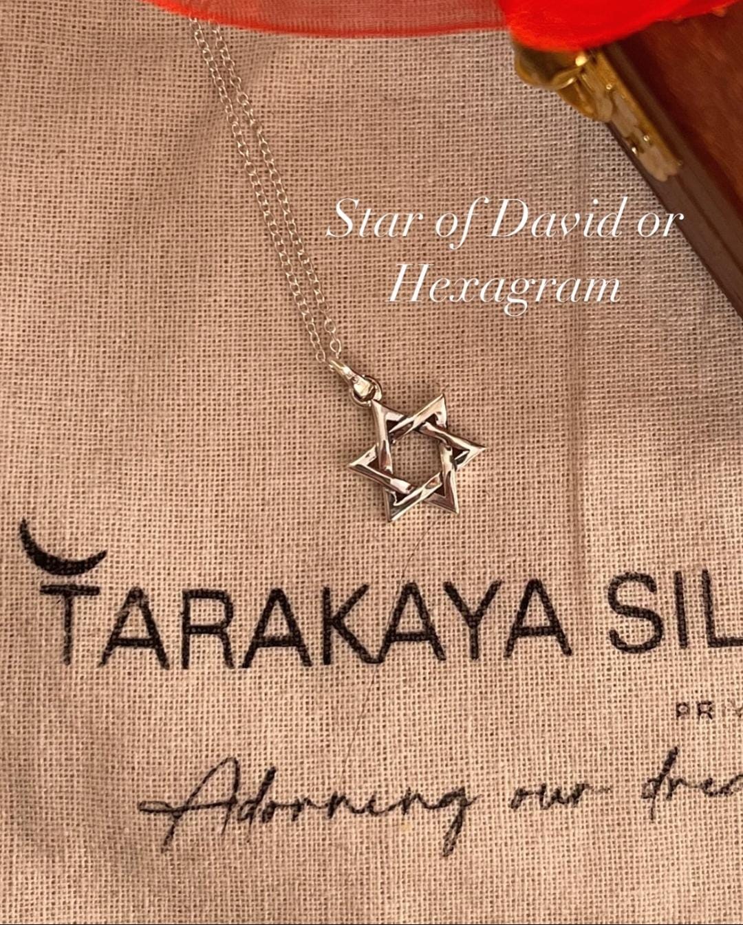Star of David 6 points sterling silver pendant