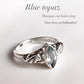 Blue Topaz Marquis Cut Boho Silver Ring
