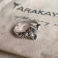Stylish Blue Topaz Silver Ring with Marquis Cut Boho Design